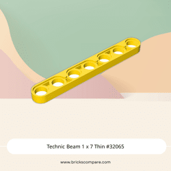 Technic Beam 1 x 7 Thin #32065 - 24-Yellow