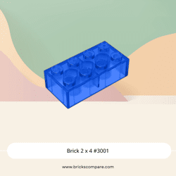 Brick 2 x 4 #3001 - 43-Trans-Dark Blue