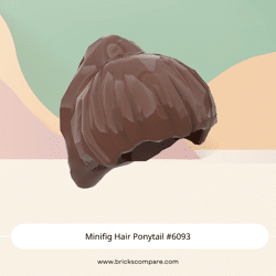 Minifig Hair Ponytail #6093 - 192-Reddish Brown