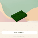 Plate 2 x 3 #3021 - 141-Dark Green