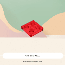 Plate 2 x 2 #3022 - 41-Trans-Red