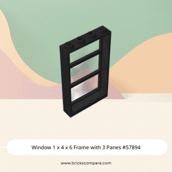 Window 1 x 4 x 6 Frame with 3 Panes #57894 - 26-Black