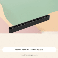 Technic Beam 1 x 11 Thick #32525  - 26-Black