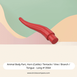 Animal Body Part, Horn (Cattle) / Tentacle / Vine / Branch / Tongue - Long #13564 - 21-Red