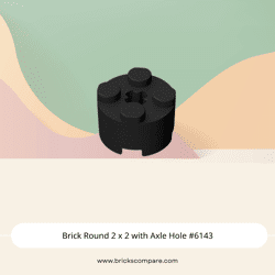 Brick Round 2 x 2 with Axle Hole #6143 - 26-Black