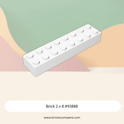 Brick 2 x 8 #93888 - 1-White