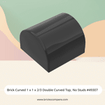 Brick Curved 1 x 1 x 2/3 Double Curved Top, No Studs #49307 - 26-Black