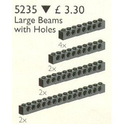 Lego 5235 10 Large Technic Beams Black