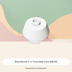 Brick Round 2 x 2 Truncated Cone #98100  - 1-White