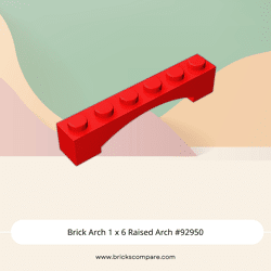 Brick Arch 1 x 6 Raised Arch #92950  - 21-Red