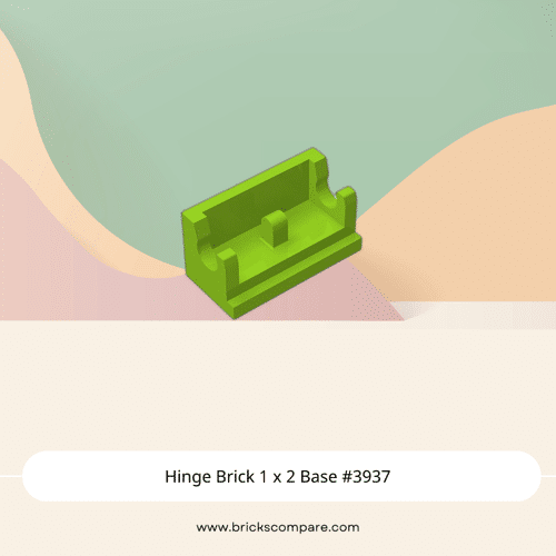 Hinge Brick 1 x 2 Base #3937 - 119-Lime