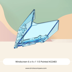 Windscreen 6 x 4 x 1 1/3 Pointed #22483 - 42-Trans-Light Blue