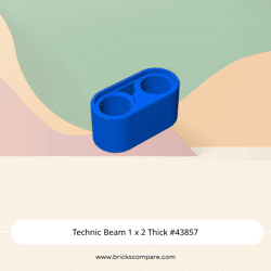 Technic Beam 1 x 2 Thick #43857 - 23-Blue