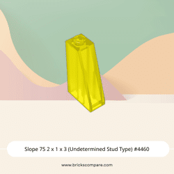 Slope 75 2 x 1 x 3 (Undetermined Stud Type) #4460 - 44-Trans-Yellow