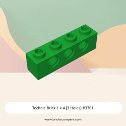 Technic Brick 1 x 4 [3 Holes] #3701 - 28-Green