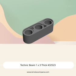 Technic Beam 1 x 3 Thick #32523 - 199-Dark Bluish Gray