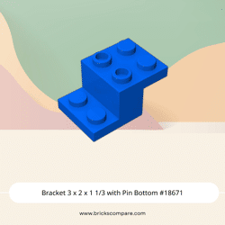 Bracket 3 x 2 x 1 1/3 with Pin Bottom #18671 - 23-Blue