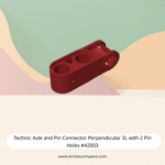 Technic Axle and Pin Connector Perpendicular 3L with 2 Pin Holes #42003 - 154-Dark Red