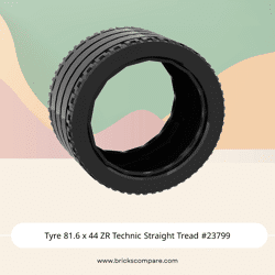 Tyre 81.6 x 44 ZR Technic Straight Tread #23799  - 26-Black