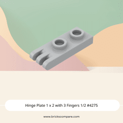 Hinge Plate 1 x 2 with 3 Fingers 1/2 #4275 - 194-Light Bluish Gray