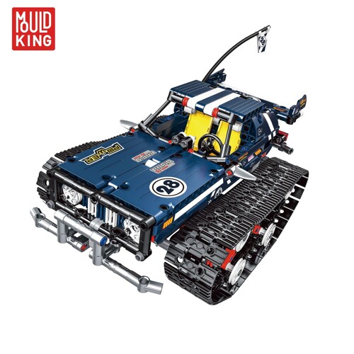 MOULDKING 13026 Kinetic slicing: high-speed shock-absorbing track car crosser (blue), overpasser (green)