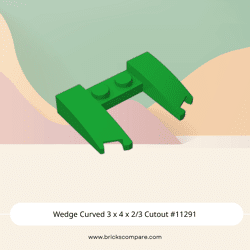 Wedge Curved 3 x 4 x 2/3 Cutout #11291  - 28-Green