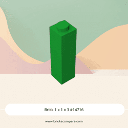 Brick 1 x 1 x 3 #14716 - 28-Green