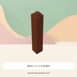 Brick 1 x 1 x 5 #2453 - 192-Reddish Brown