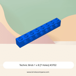 Technic Brick 1 x 8 [7 Holes] #3702 - 23-Blue