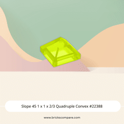 Slope 45 1 x 1 x 2/3 Quadruple Convex #22388 - 311-Trans-Bright Green