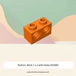 Technic, Brick 1 x 2 with Holes #32000 - 106-Orange