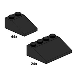 Lego 10054 Loose: Black Roof Tiles