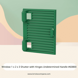 Window 1 x 2 x 3 Shutter with Hinges Undetermined Handle #60800 - 28-Green
