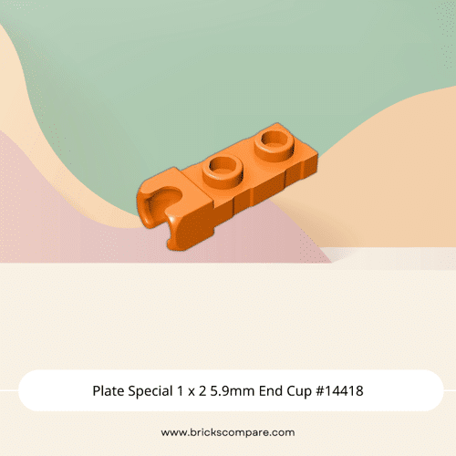 Plate Special 1 x 2 5.9mm End Cup #14418 - 106-Orange