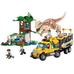 ZHEGAO QL1720 Dinosaur World: Tyrannosaurus Transport Truck