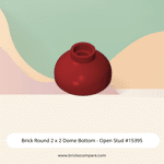 Brick Round 2 x 2 Dome Bottom - Open Stud #15395  - 154-Dark Red