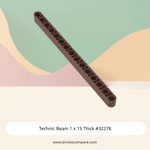 Technic Beam 1 x 15 Thick #32278  - 192-Reddish Brown