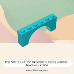 Brick Arch 1 x 6 x 2 - Thin Top without Reinforced Underside - New Version #15254  - 322-Medium Azure
