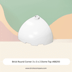 Brick Round Corner 3 x 3 x 2 Dome Top #88293 - 1-White