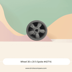 Wheel 30 x 20 5-Spoke #42716 - 194-Light Bluish Gray