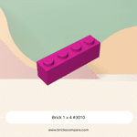 Brick 1 x 4 #3010 - 124-Magenta