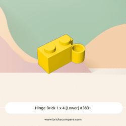 Hinge Brick 1 x 4 [Lower] #3831 - 24-Yellow
