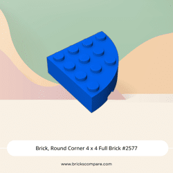 Brick, Round Corner 4 x 4 Full Brick #2577 - 23-Blue
