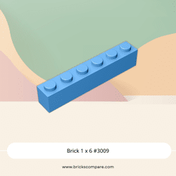 Brick 1 x 6 #3009 - 102-Medium Blue