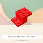 Bracket 3 x 2 x 1 1/3 with Pin Bottom #18671 - 21-Red