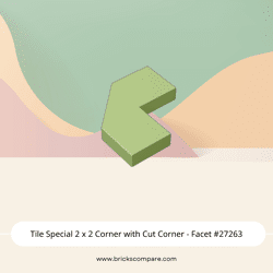Tile Special 2 x 2 Corner with Cut Corner - Facet #27263 - 330-Olive Green