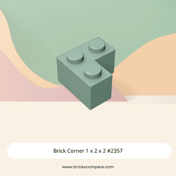 Brick Corner 1 x 2 x 2 #2357 - 151-Sand Green