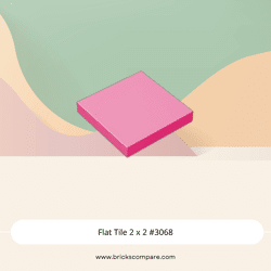 Flat Tile 2 x 2 #3068 - 221-Dark Pink