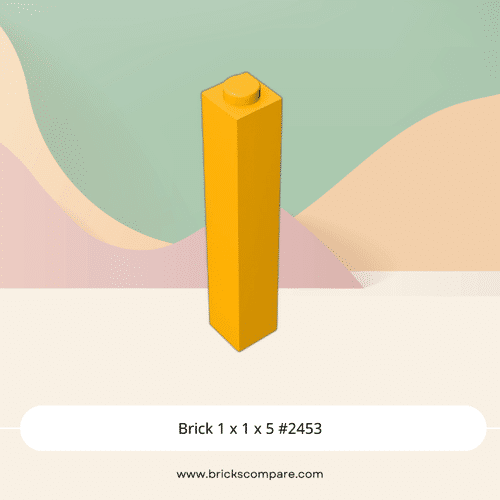 Brick 1 x 1 x 5 #2453 - 191-Bright Light Orange