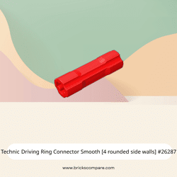Technic Driving Ring Connector Smooth [4 rounded side walls] #26287 - 21-Red